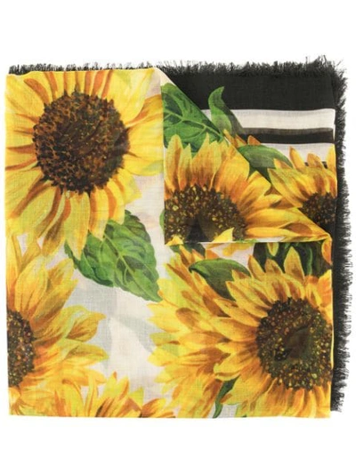 Dolce & Gabbana Sunflower Stole In Yellow