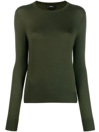 Theory Crewneck Jumper In Ymz Green