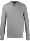 Theory V-neck Jumper In Grey