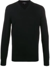 Theory Long Sleeve Knitted Jumper In Black