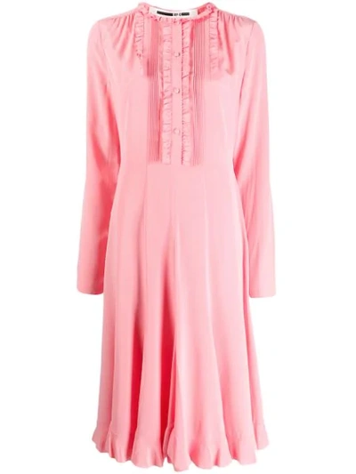 Mcq By Alexander Mcqueen Pintucked Midi Dress In Pink