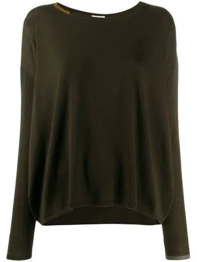 Apuntob Contrast Trim Jumper In Brown