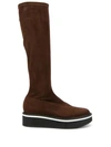 Clergerie Boy Platform Knee-high Boots In Brown