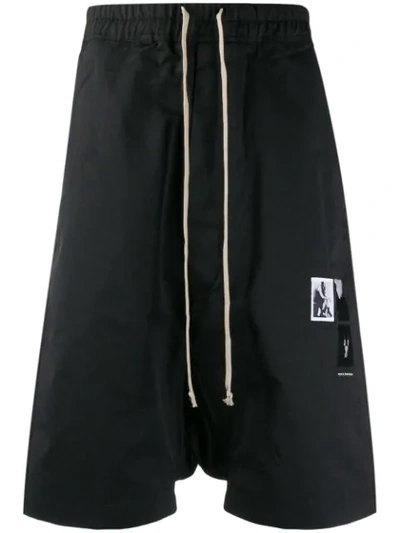 Rick Owens Drkshdw Dropped Crotch Track Trousers In Black