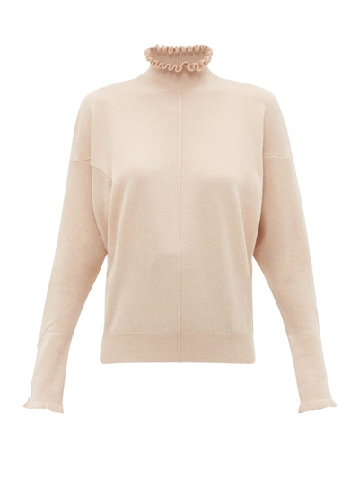 Chloé Ruffled Cashmere Sweater In Pink