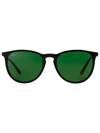 Ray Ban Erika Green Lenses Sunglasses In 黑色