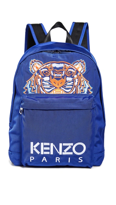 Kenzo Kanvas Tiger Rucksack In Slate Blue