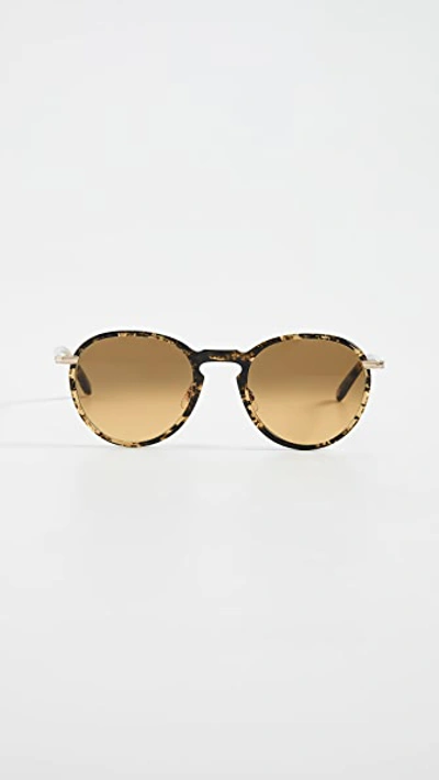 Garrett Leight Horizon 48mm Sunglasses In Black Amber