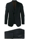 Caruso Pin Tuck Two Piece Suit In Blue