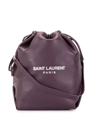 Saint Laurent Teddy Bucket Bag In Purple