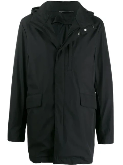 Canali Lightweight Hooded Jacket In Black