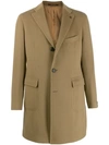 Tagliatore Cashmere Single-breasted Coat In Neutrals