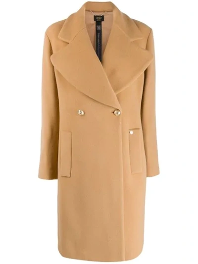 Liu •jo Oevrsize Lapel Coat In Neutrals