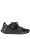 Leather Crown Panelled Leather Sneakers In Black