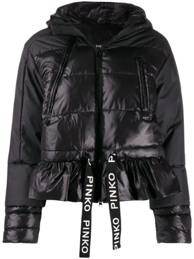 Pinko Cropped Padded Jacket In Black