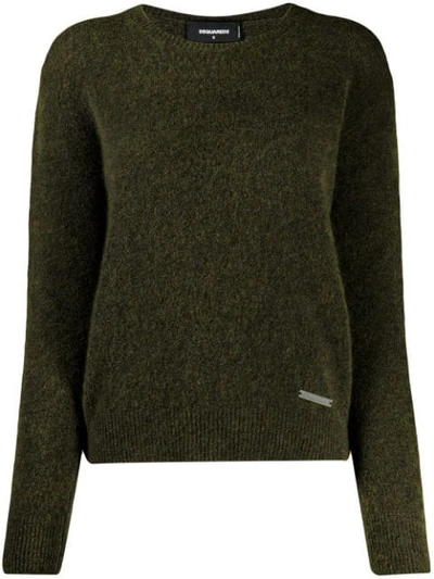 Dsquared2 Ribbed Knit Sweater In 710 Verde