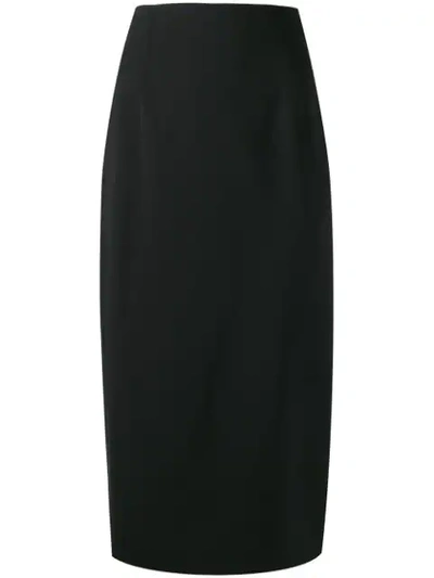 Alberto Biani High Waisted Pencil Skirt In 90 Black