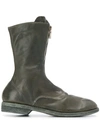 Guidi Front Zip Ankle Boots In Green