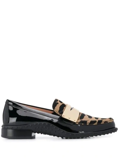 Tod's Patent Leather Loafers In Black