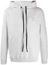 Ben Taverniti Unravel Project Contrasting Drawstring Hoodie In White