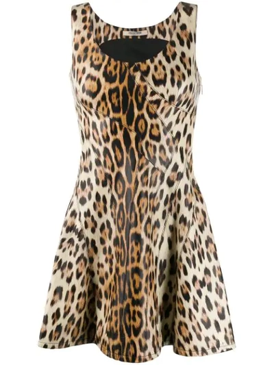 Roberto Cavalli Leopard Print Mini Dress In D5134 Leopard
