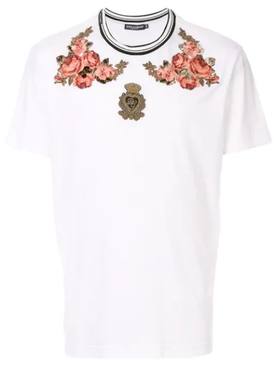 Dolce & Gabbana Embroidered T In White