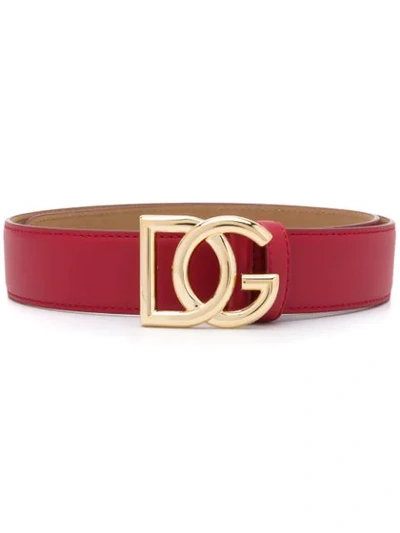 Dolce & Gabbana Dg Buckle Belt In Red