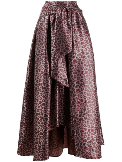 Ultràchic Leopard Print Gathered Skirt In Pink