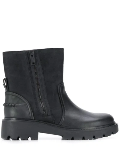 Ugg Panelled Ankle Boots In Black