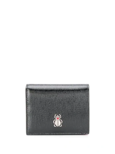 Alexander Mcqueen Embellished Logo Wallet In 1000 -  Black