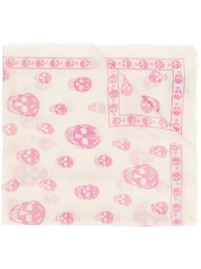 Alexander Mcqueen Skull Pattern Scarf In Nude