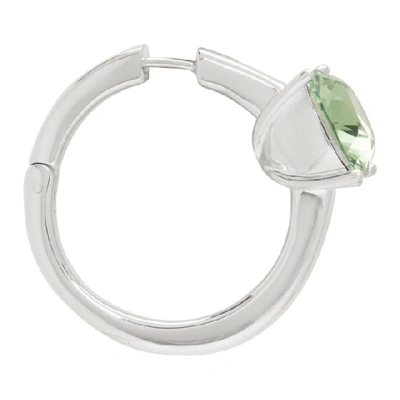 Ambush Silver And Green Solitaire Single Earring In Silver Green