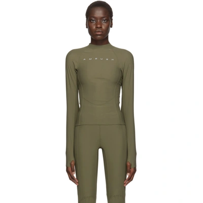 Ambush Green Mini Logo Scuba Turtleneck In Olive