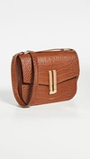 Demellier Vancouver Croc Embossed Leather Crossbody Bag In Cognac