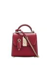 Ferragamo Small Boxyz Leather Top Handle Bag In Red