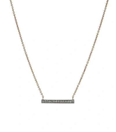 Dana Rebecca Designs Sylvie Rose Medium Diamond Bar Necklace In Rosegold