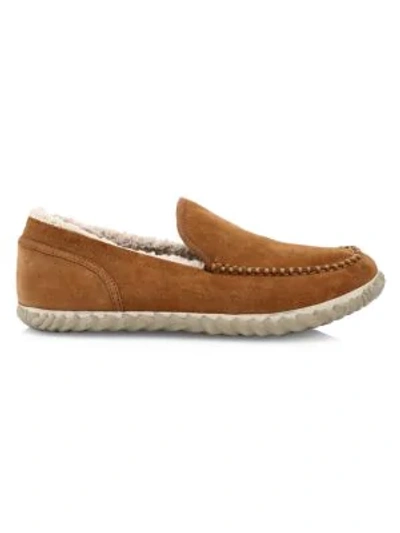 Sorel Men's Suede Faux Fur Moccasins In Elk