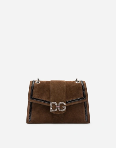 Dolce & Gabbana Dg Amore Top Handle Shoulder Bag In Brown
