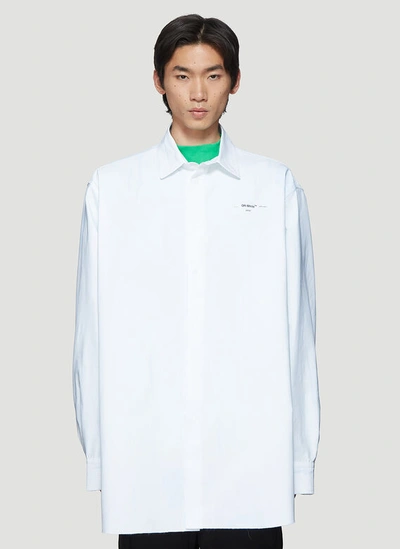 Off-white Oversized Pinstripe Shirt In White