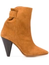 Isabel Marant Women's Lystal Suede Ankle Boots In Cognac