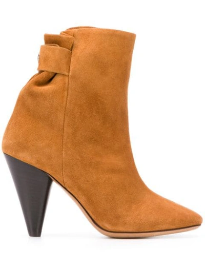Isabel Marant Women's Lystal Suede Ankle Boots In Tan