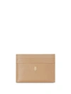 Burberry Monogram Motif Grainy Leather Zip Card Case In Neutrals