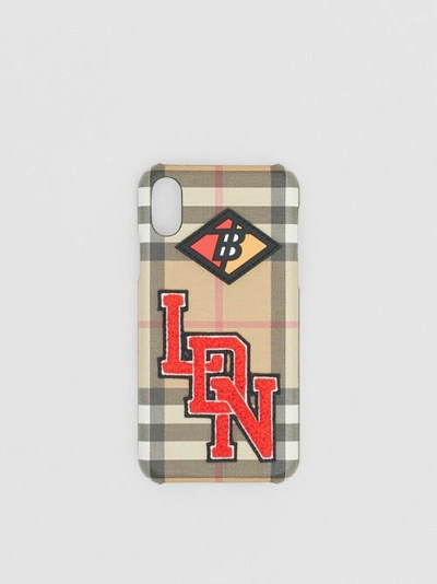 Burberry Logo Graphic Vintage Check Iphone X/xs Case In Archive Beige