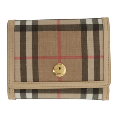Burberry Small Vintage Check Folding Wallet In Beige
