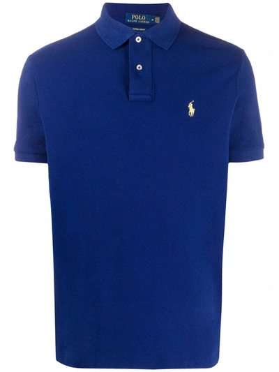 Polo Ralph Lauren Embroidered Logo Polo Shirt In Blue
