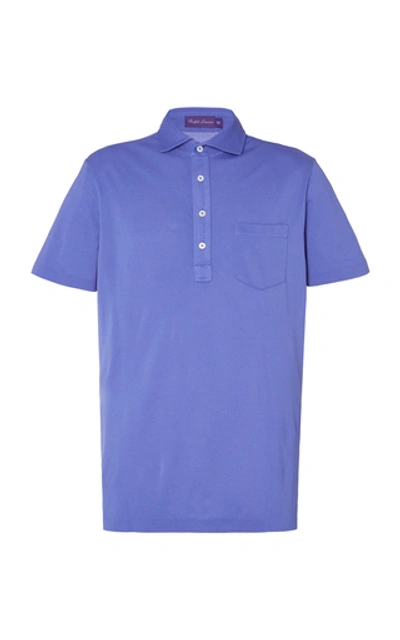 Ralph Lauren Slim-fit Embroidered Cotton-piqué Polo Shirt In Blue