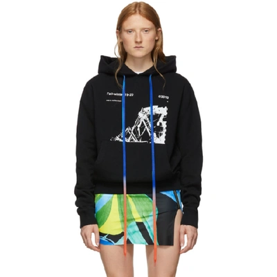 Off-white Black Ruined Factory Slim Hoodie In Black/white