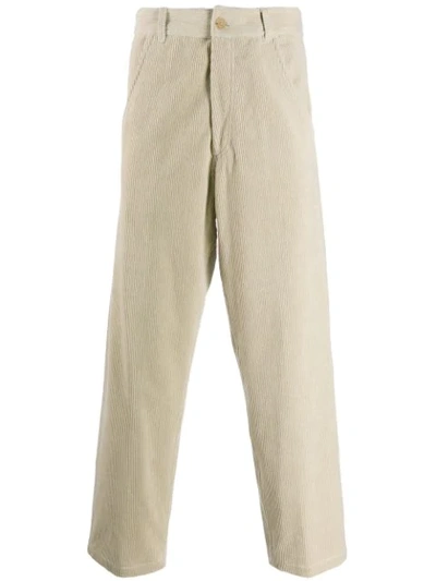 Haider Ackermann Workwear Cotton-corduroy Straight-leg Trousers In Beige