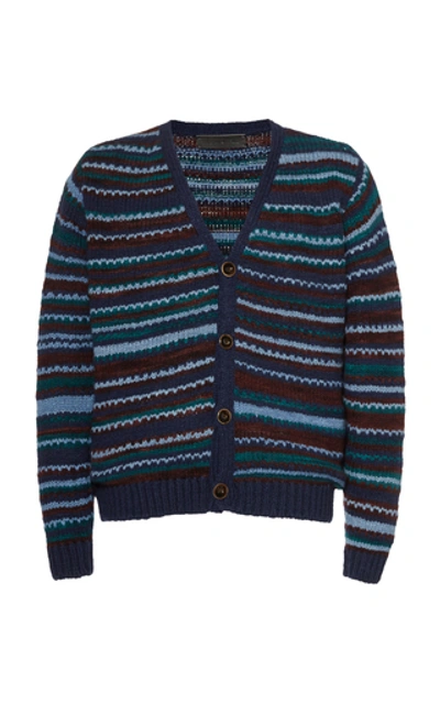 The Elder Statesman Television Striped Cashmere Cardigan