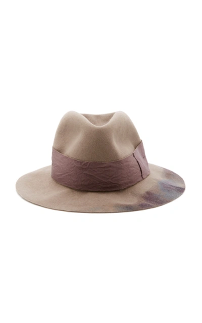 Albertus Swanepoel Dip Dye Grosgrain Band Fedora In Brown